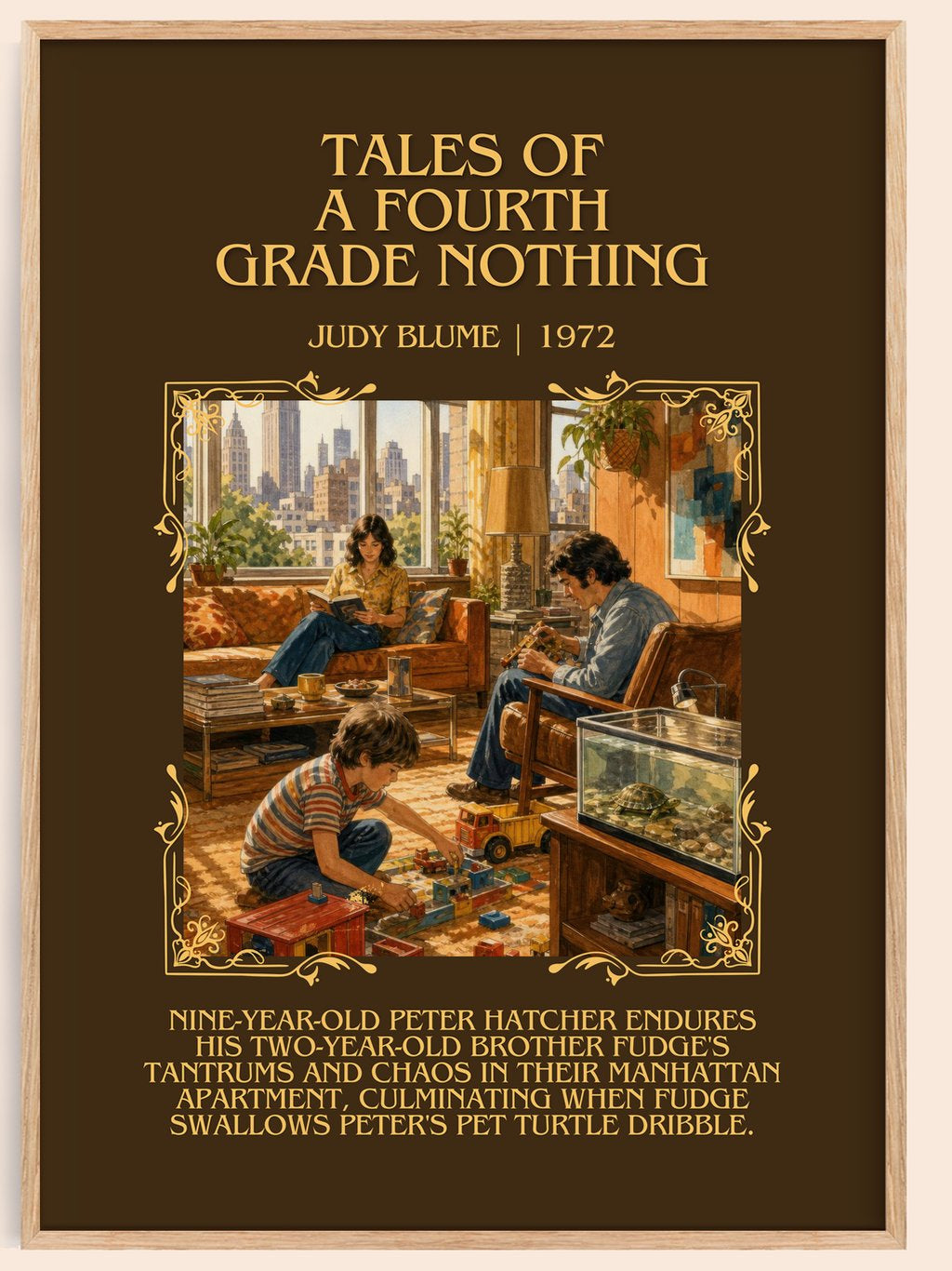 Tales of a Fourth Grade Nothing Minimalist Book Poster by Judy Blume – book poster