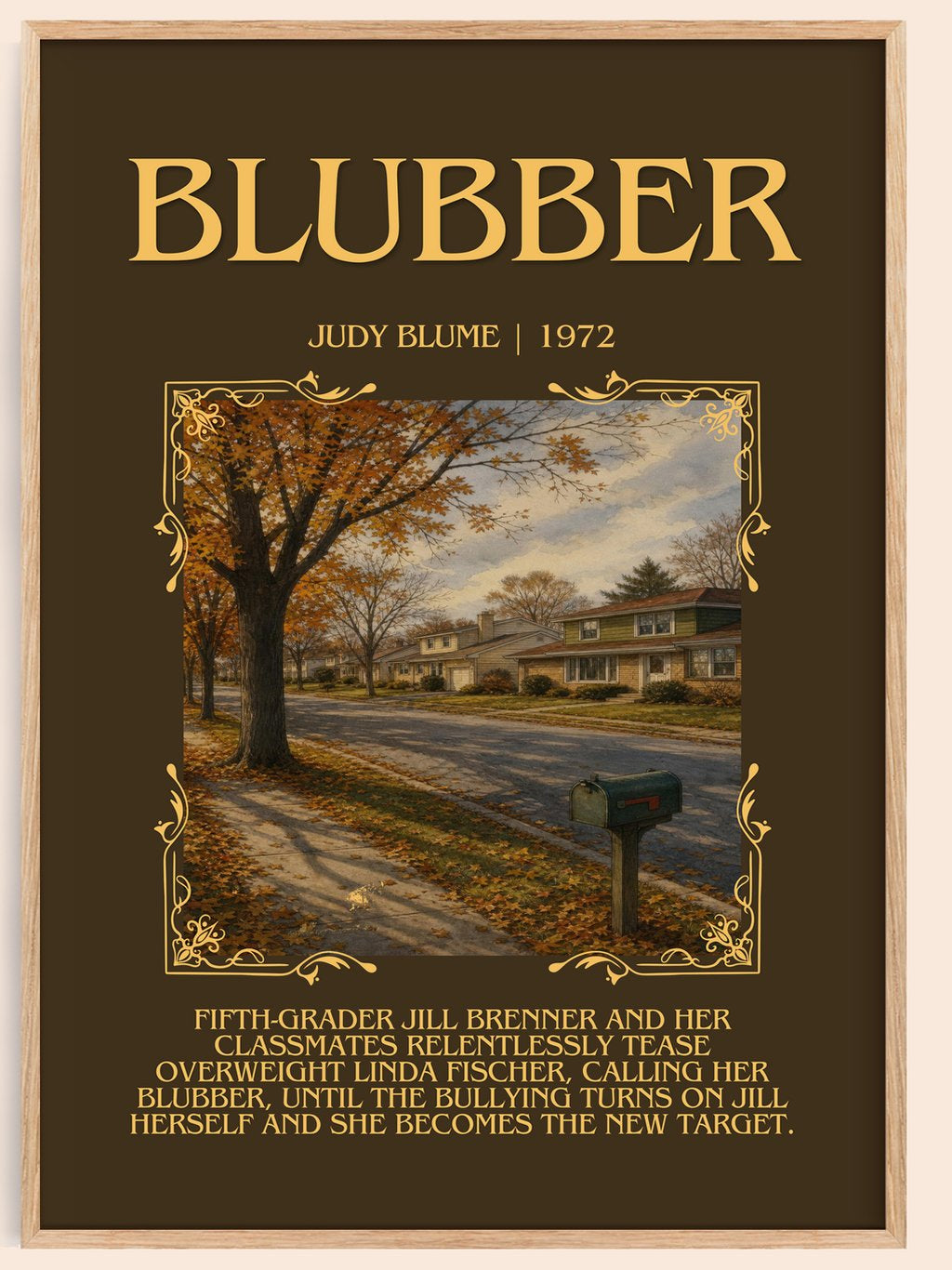 Blubber Minimalist Book Poster by Judy Blume – book poster