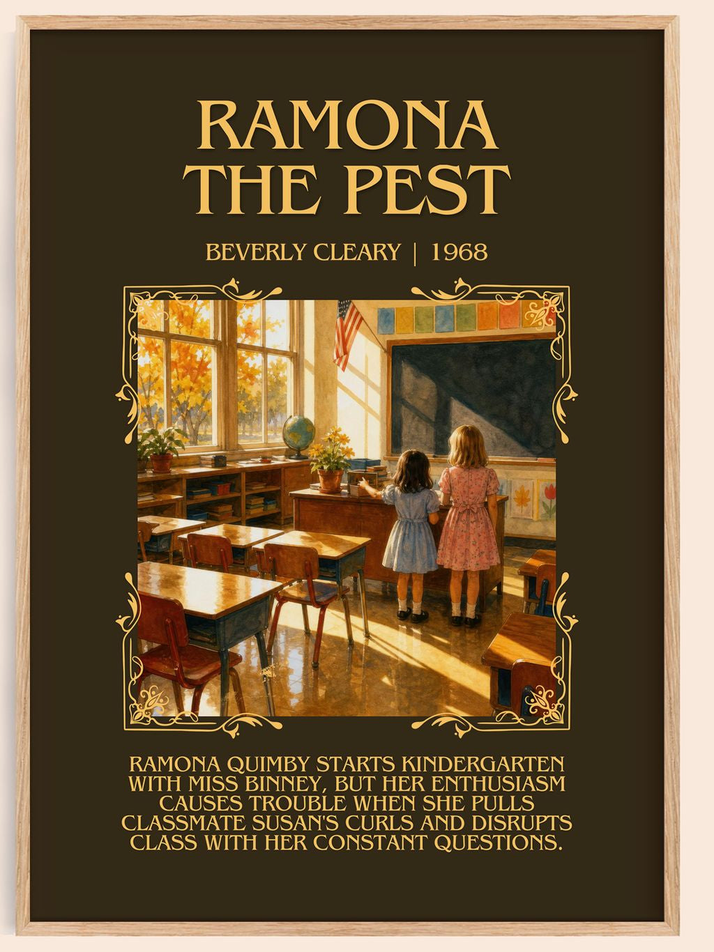 Ramona the Pest Minimalist Book Poster by Beverly Cleary – book poster