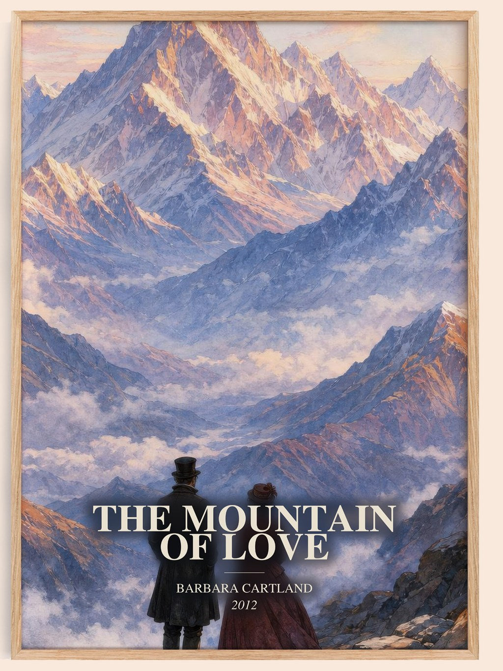 The Mountain Of Love watercolour book poster by Barbara Cartland – framed literary art print