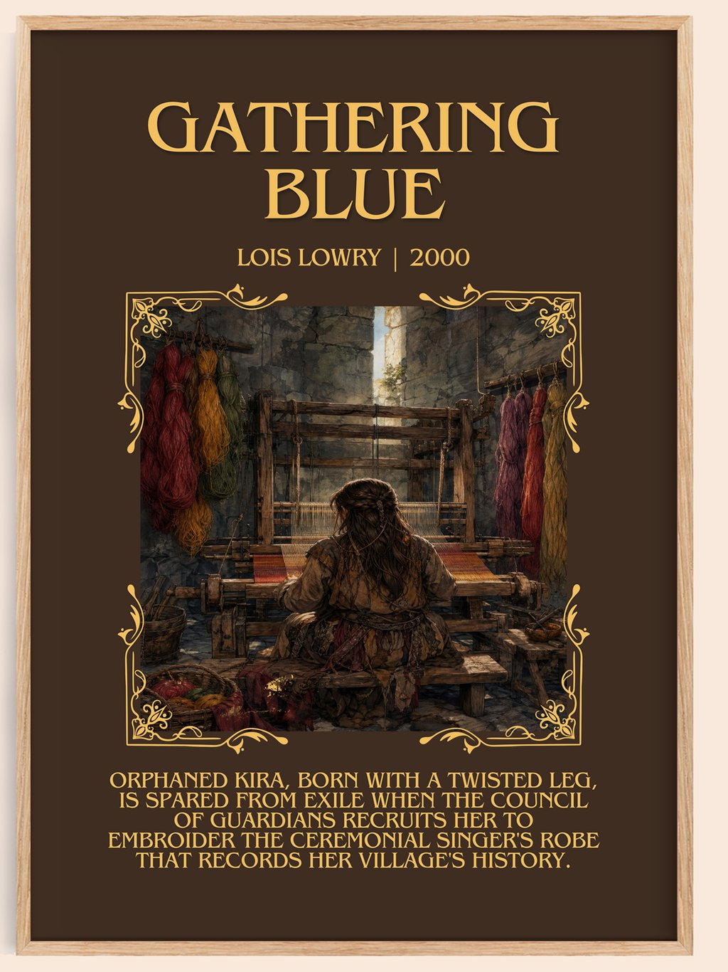 Gathering Blue Minimalist Book Poster by Lois Lowry – book poster