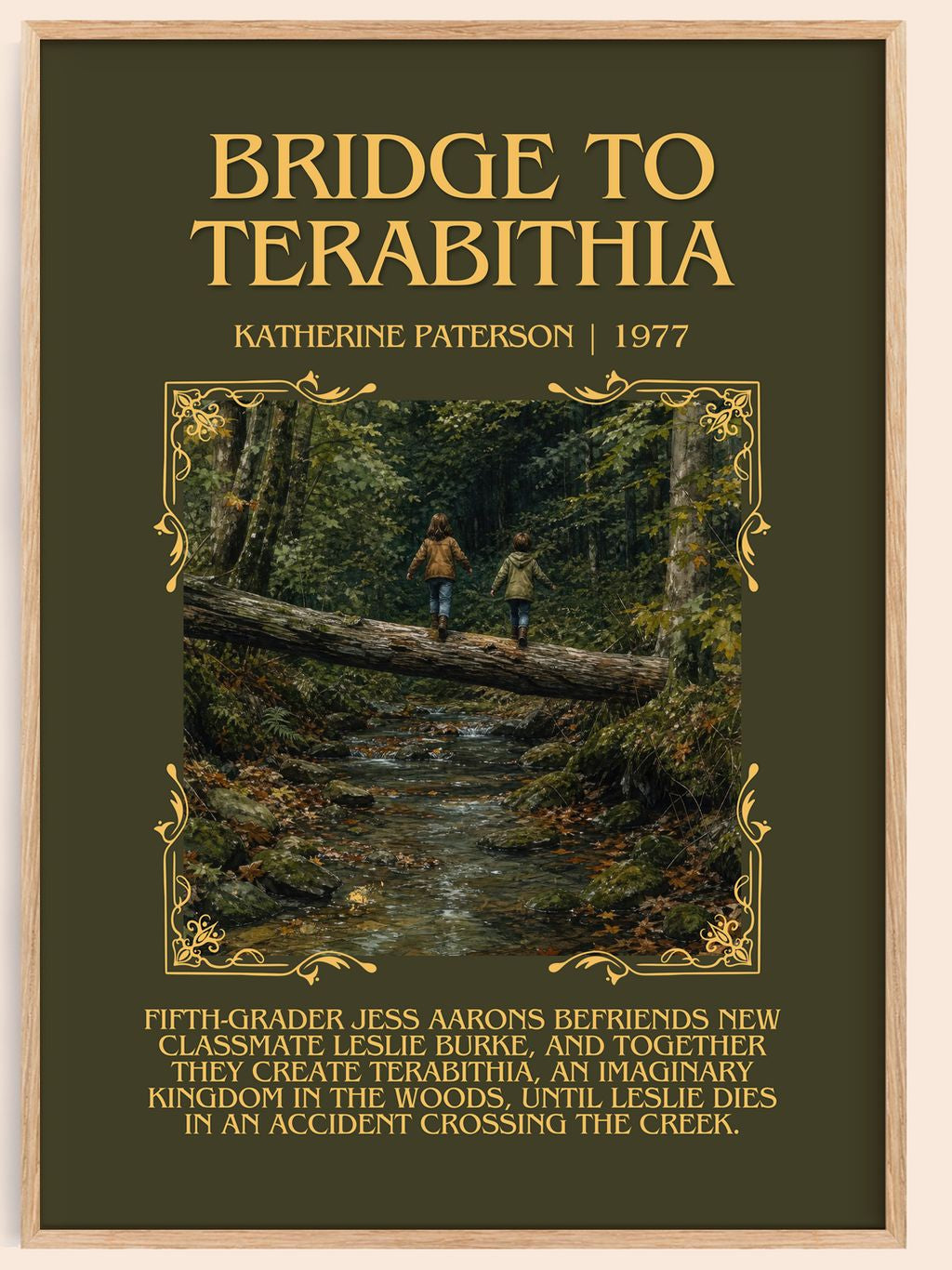 Bridge to Terabithia Minimalist Book Poster by Katherine Paterson – book poster