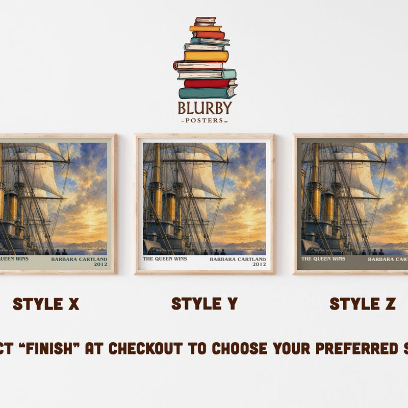 The Queen Wins literary print in frame leaning in hallway – romance wall art