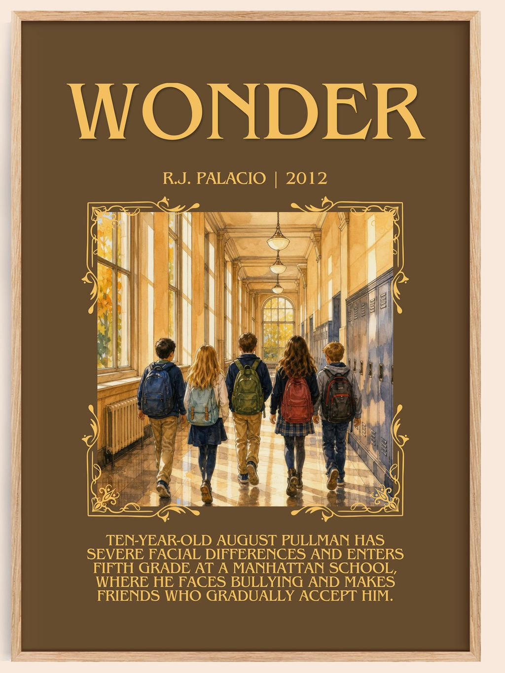 Wonder Minimalist Book Poster by R.J. Palacio – book poster