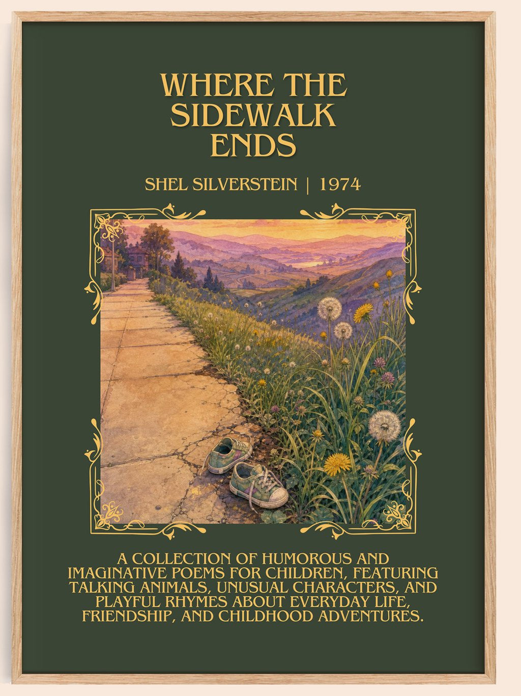 Where the Sidewalk Ends Minimalist Book Poster by Shel Silverstein – book poster