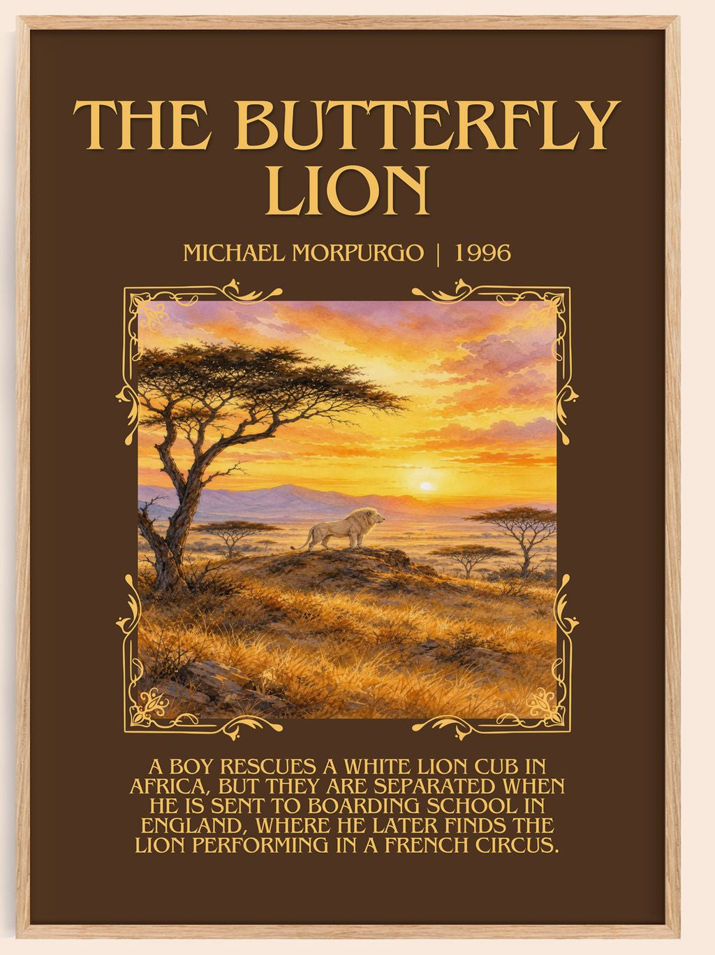 The Butterfly Lion Minimalist Book Poster by Michael Morpurgo – book poster