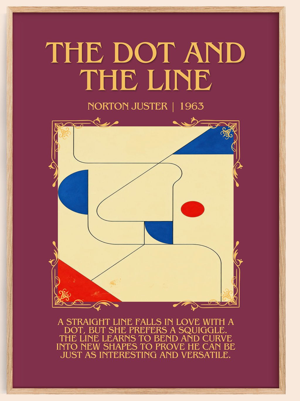 The Dot and the Line Minimalist Book Poster by Norton Juster – book poster