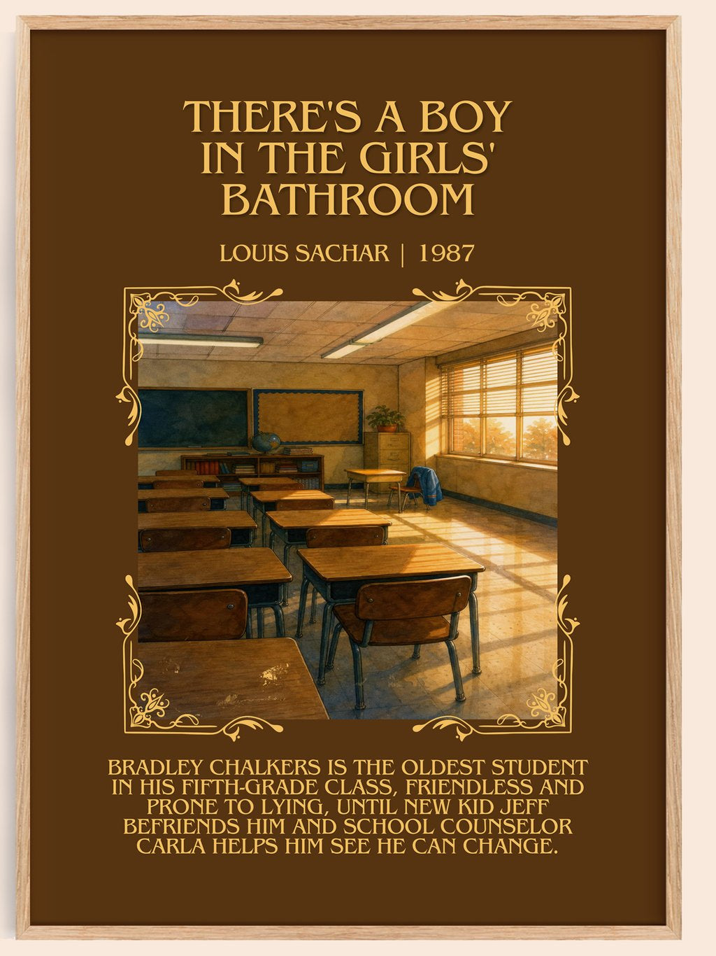 There's a Boy in the Girls' Bathroom Minimalist Book Poster – book poster