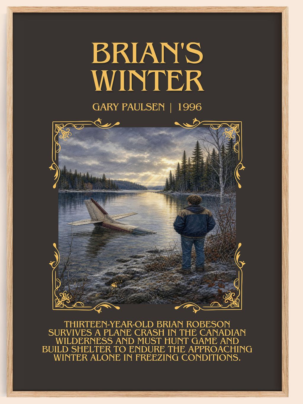 Brian's Winter Minimalist Book Poster by Gary Paulsen – book poster