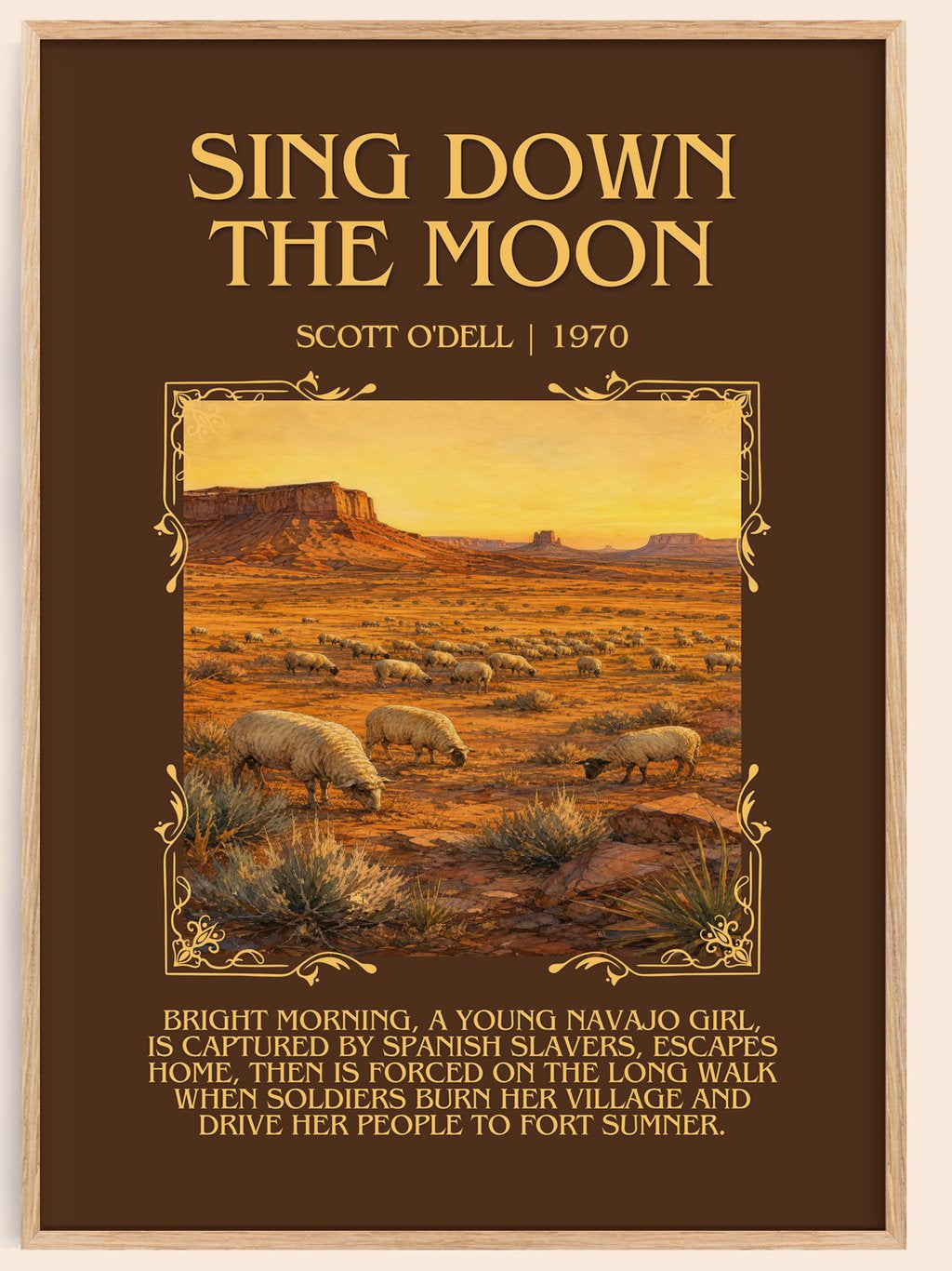 Sing Down the Moon Minimalist Book Poster by Scott O'Dell – book poster