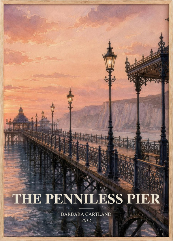 The Penniless Pier Book Watercolour Illustration by Barbara Cartland