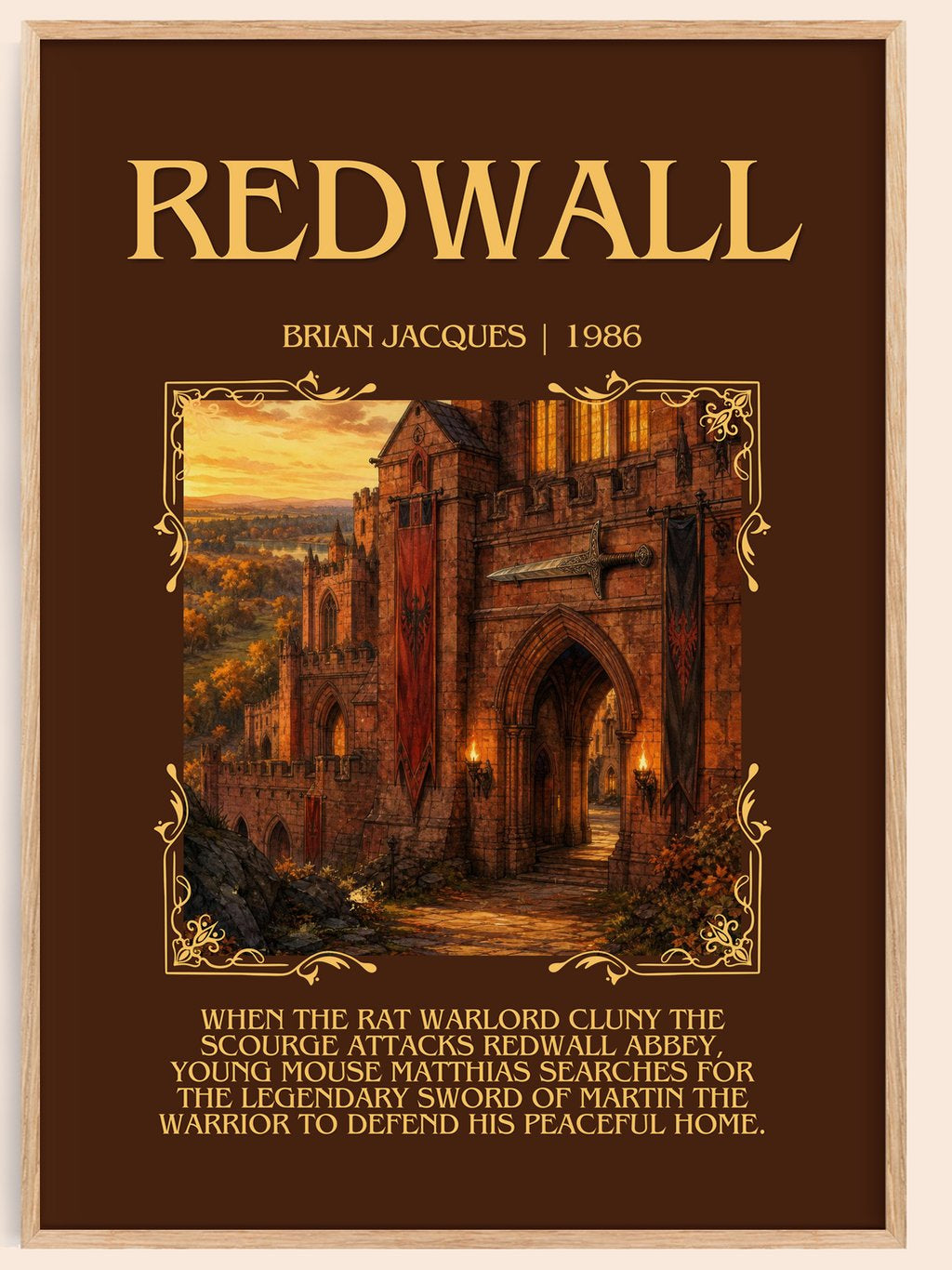 Redwall Minimalist Book Poster by Brian Jacques – book poster