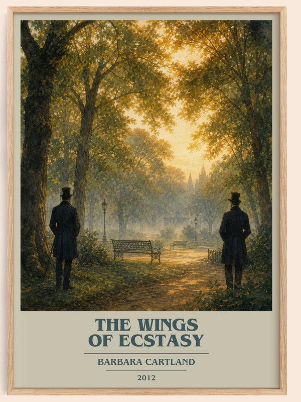 The Wings Of Ecstasy book cover book poster by Barbara Cartland – framed literary art print