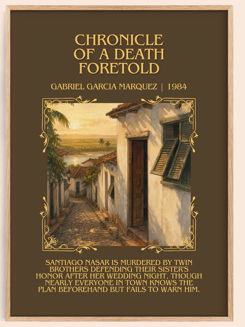 Chronicle of a Death Foretold Minimalist Book Poster by G. Márquez – book poster