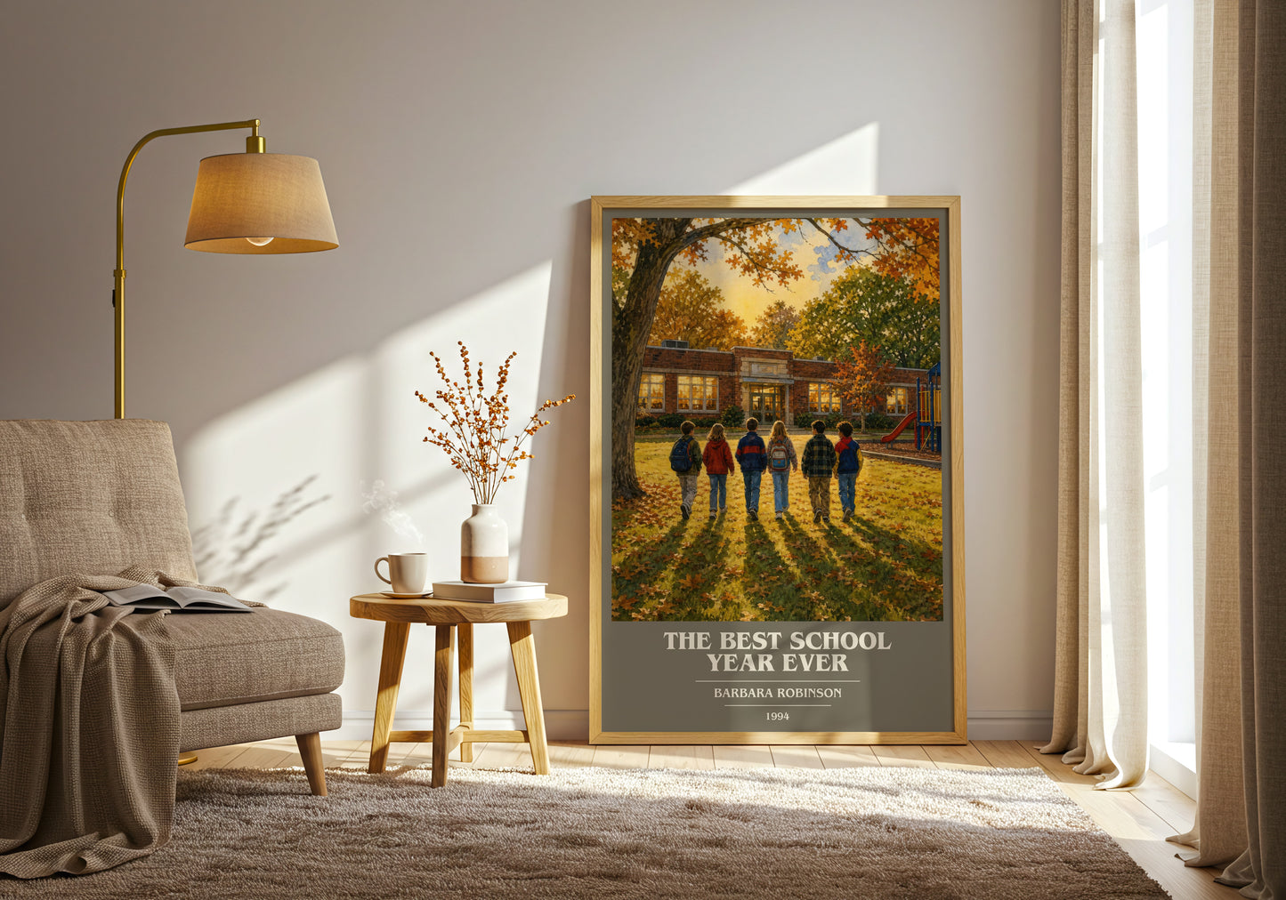 The Best School Year Ever book cover print on bookshelf – Barbara Robinson fan gift