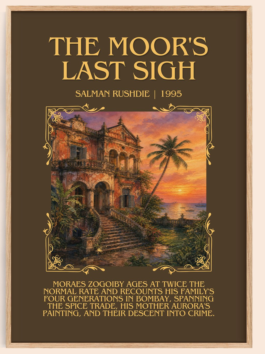 The Moor's Last Sigh Minimalist Book Poster by Salman Rushdie – book poster