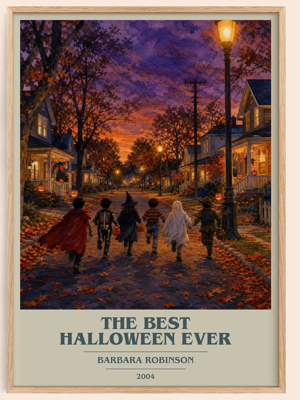 The Best Halloween Ever book cover book poster by Barbara Robinson – framed literary art print