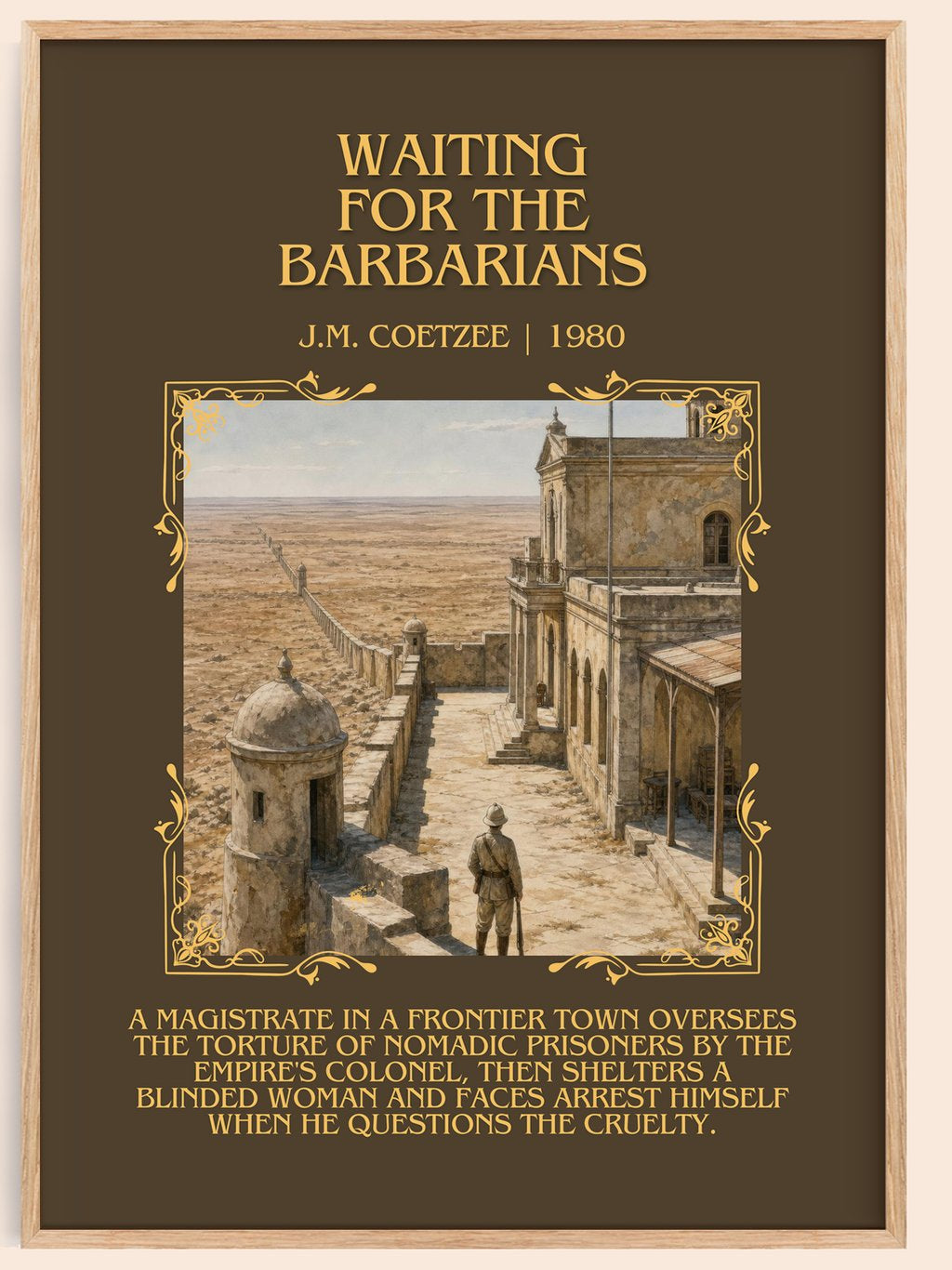 Waiting for the Barbarians Minimalist Book Poster by J.M. Coetzee – book poster