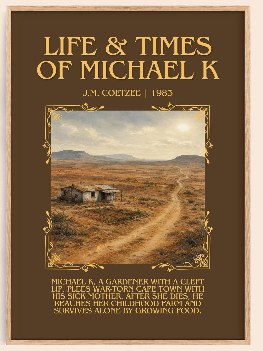 Life & Times of Michael K Minimalist Book Poster by J.M. Coetzee – book poster