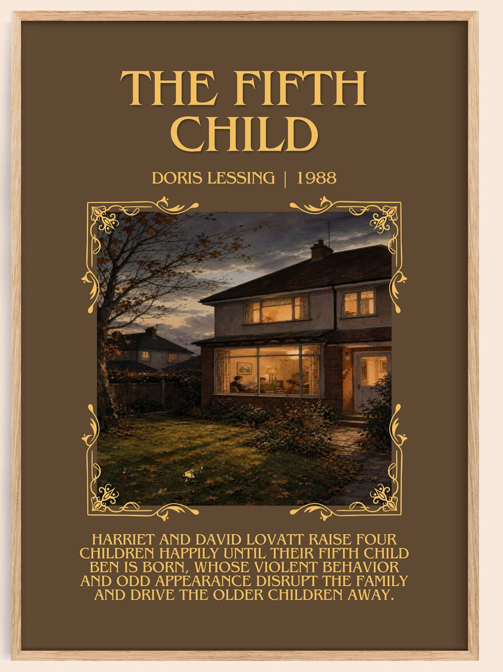 The Fifth Child Minimalist Book Poster by Doris Lessing – book poster