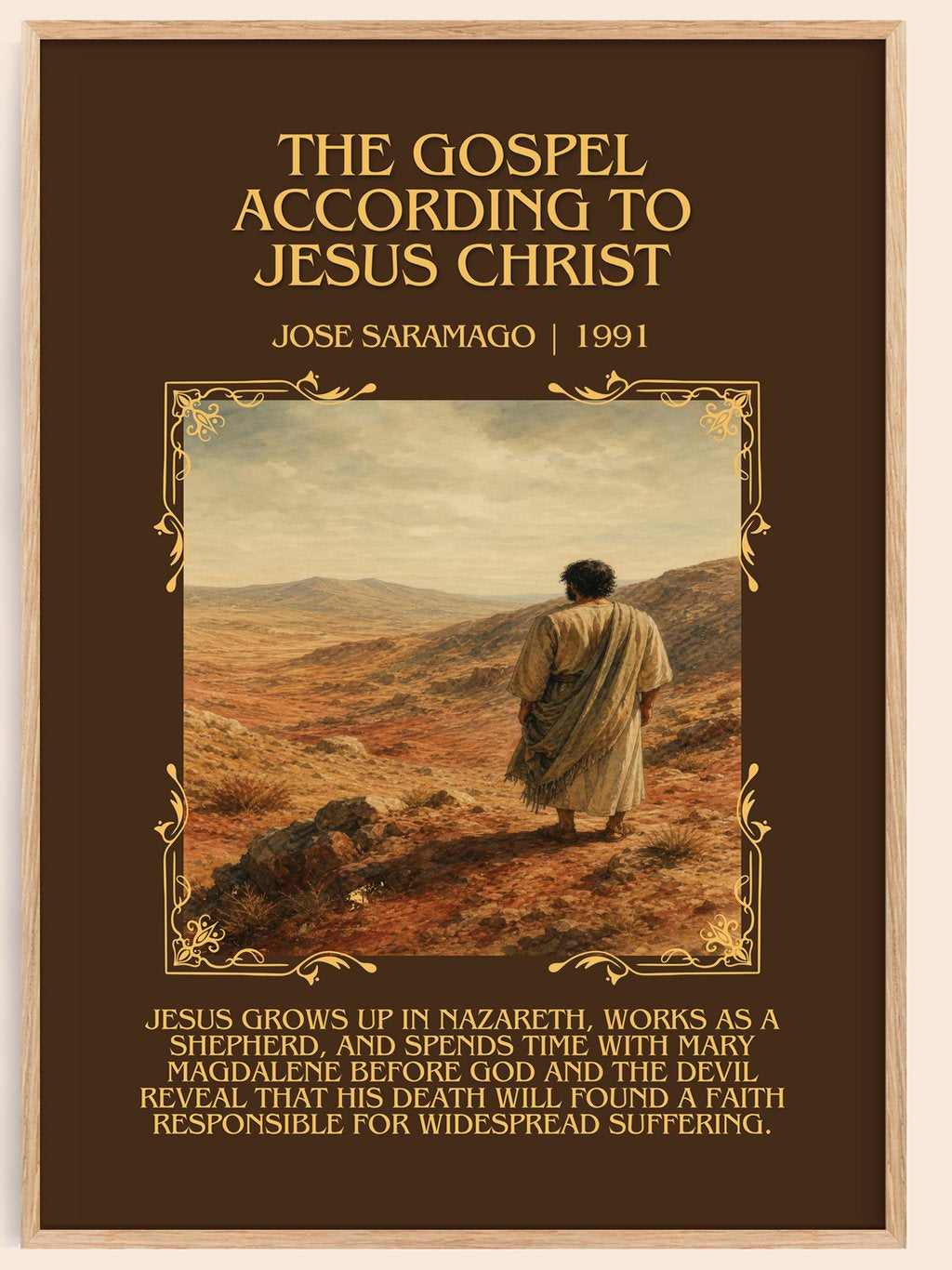 Gospel According to Jesus Christ Minimalist Book Poster by J. Saramago – book poster