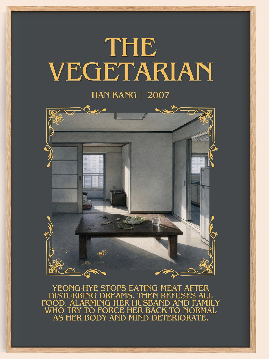 The Vegetarian Minimalist Book Poster by Han Kang – book poster