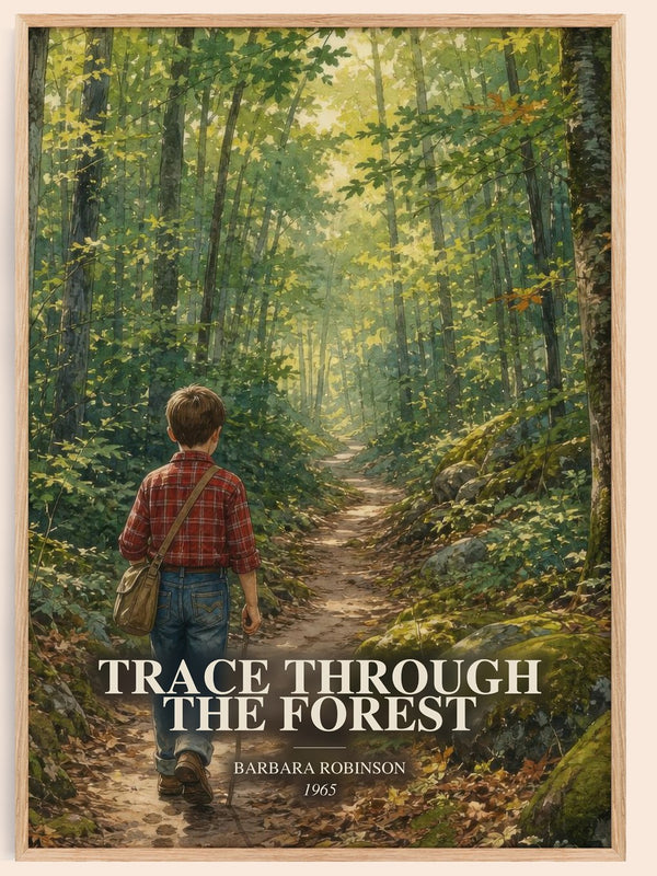 Trace Through The Forest watercolour book poster by Barbara Robinson – framed literary art print