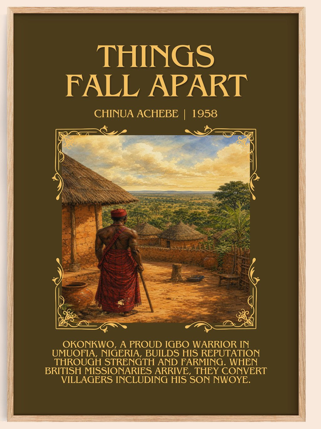 Things Fall Apart Minimalist Book Poster by Chinua Achebe – book poster