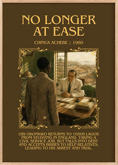 No Longer at Ease Minimalist Book Poster by Chinua Achebe