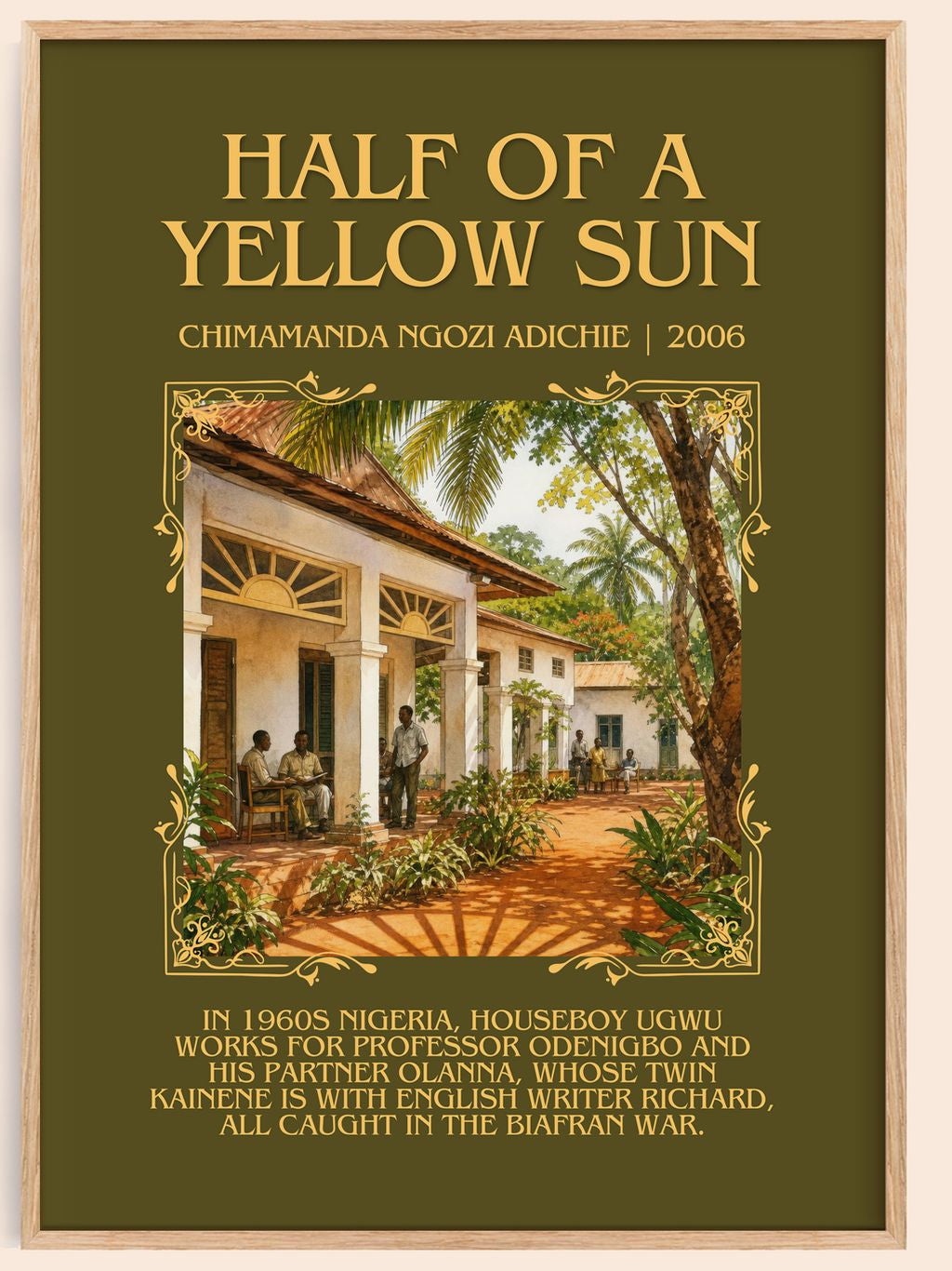 Half of a Yellow Sun Minimalist Book Poster by C. Adichie – book poster