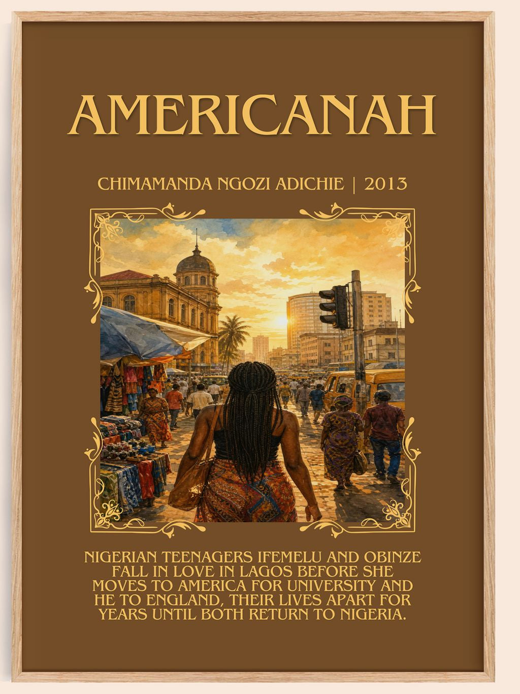 Americanah Minimalist Book Poster by Chimamanda Ngozi Adichie – book poster