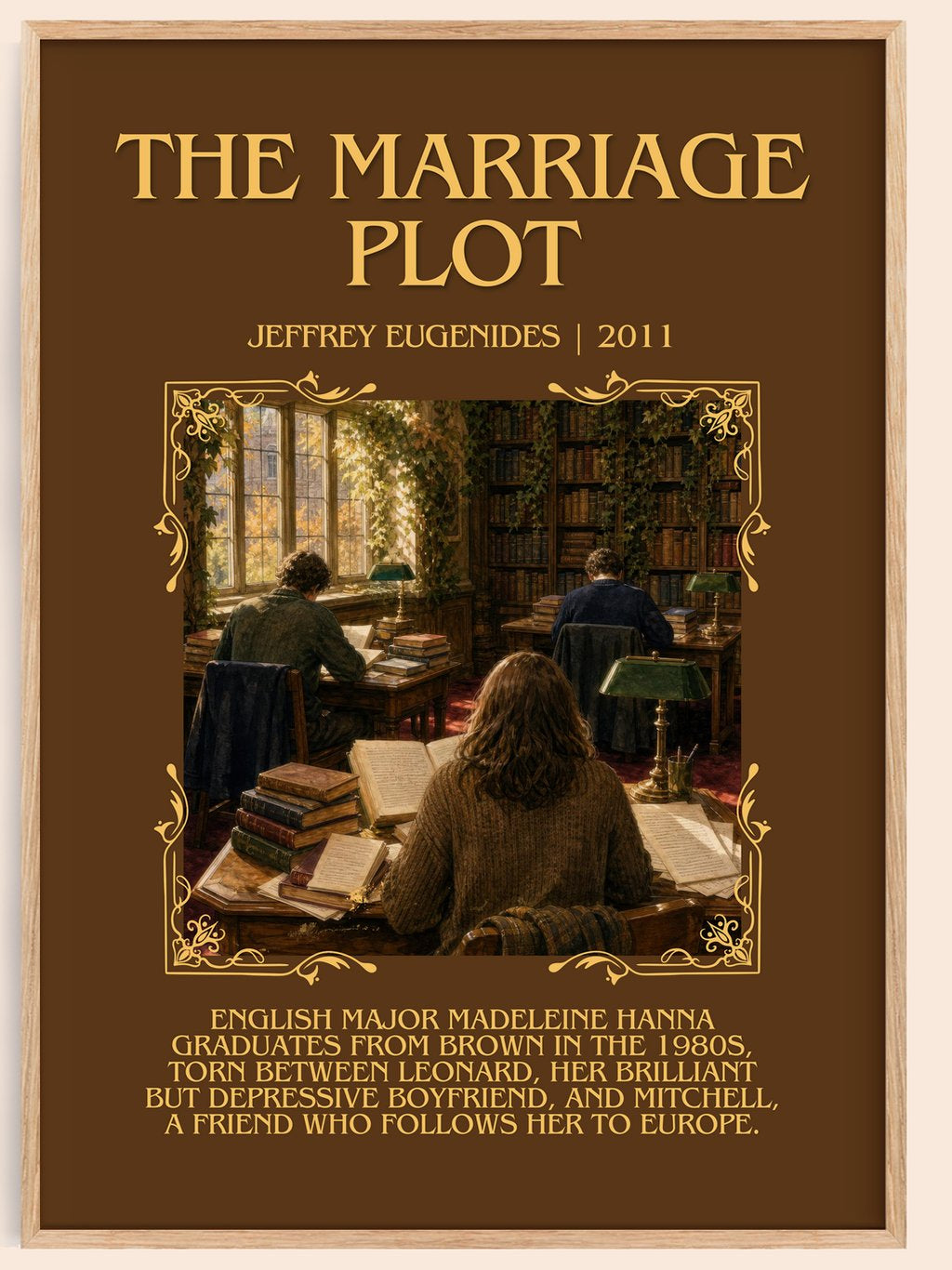 The Marriage Plot Minimalist Book Poster by Jeffrey Eugenides – book poster