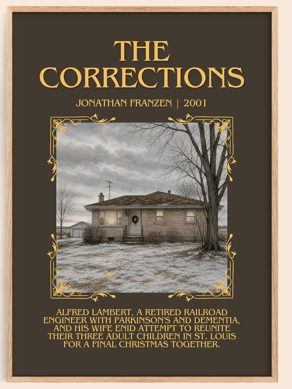 The Corrections Minimalist Book Poster by Jonathan Franzen – book poster