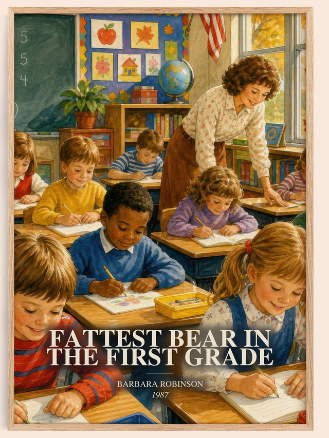 Fattest Bear In The First Grade Book Watercolour Illustration – B.
