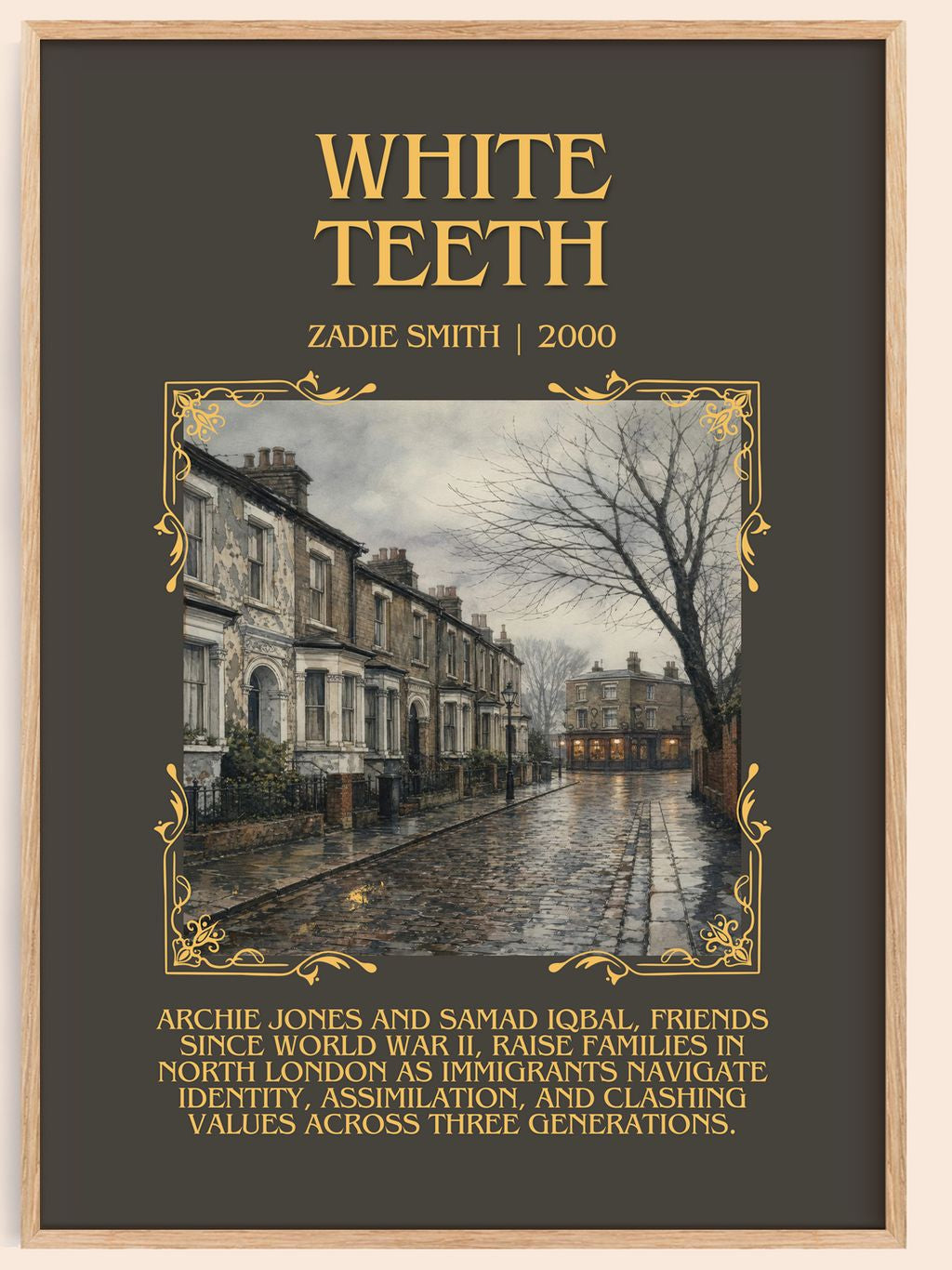 White Teeth Minimalist Book Poster by Zadie Smith – book poster