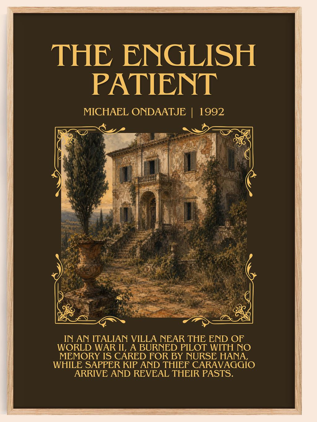 The English Patient Minimalist Book Poster by Michael Ondaatje – book poster
