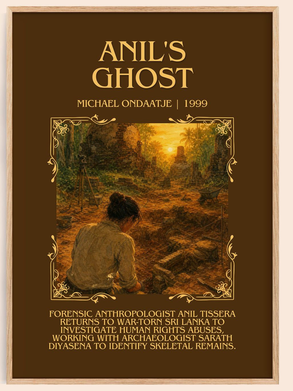 Anil's Ghost Minimalist Book Poster by Michael Ondaatje – book poster