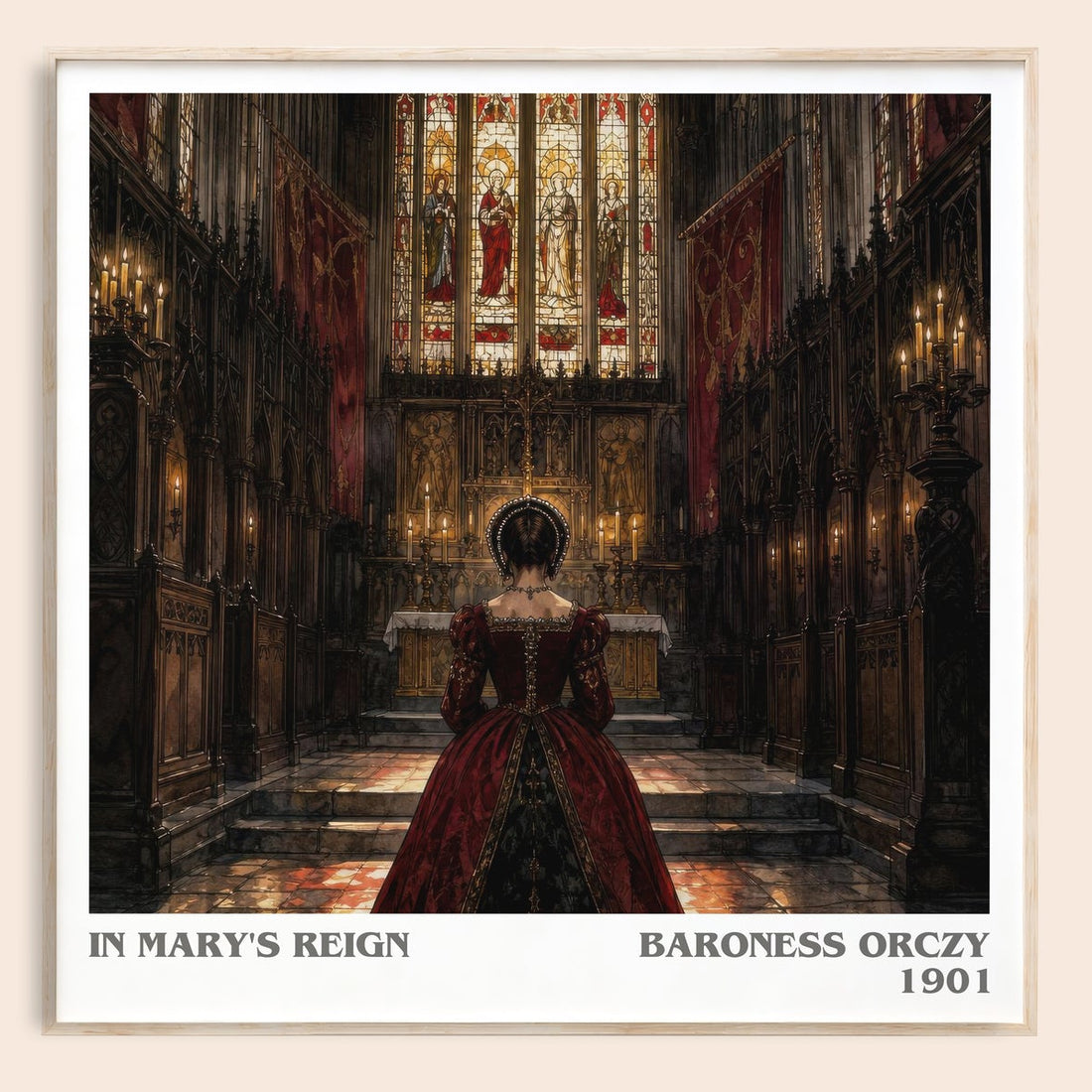In Mary'S Reign literary book poster by Baroness Orczy – framed literary art print