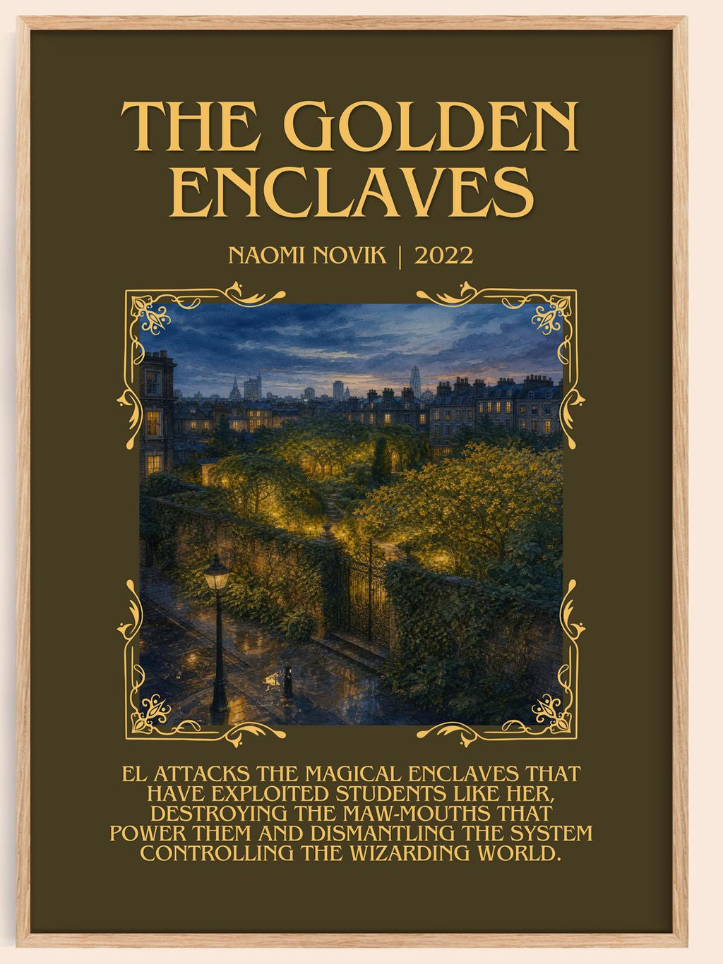 The Golden Enclaves Minimalist Book Poster by Naomi Novik – book poster