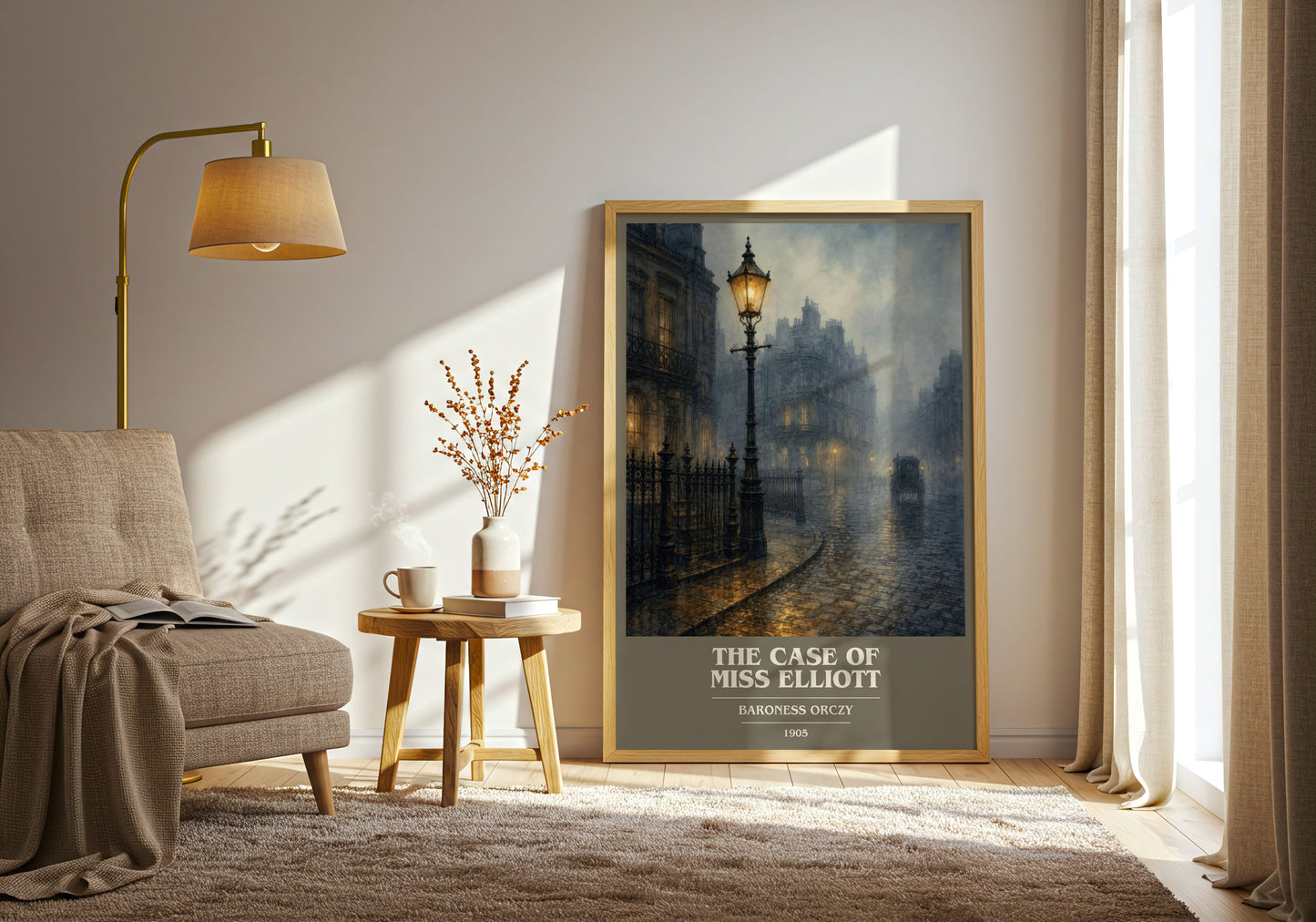 The Case Of Miss Elliott book cover print on bookshelf – Baroness Orczy fan gift