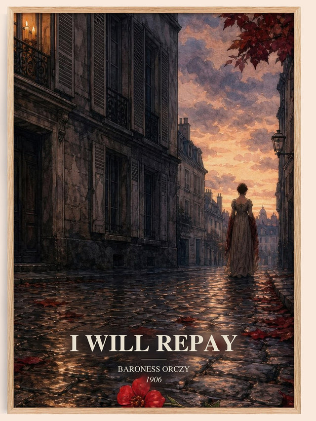 I Will Repay Book Watercolour Illustration by Baroness Orczy