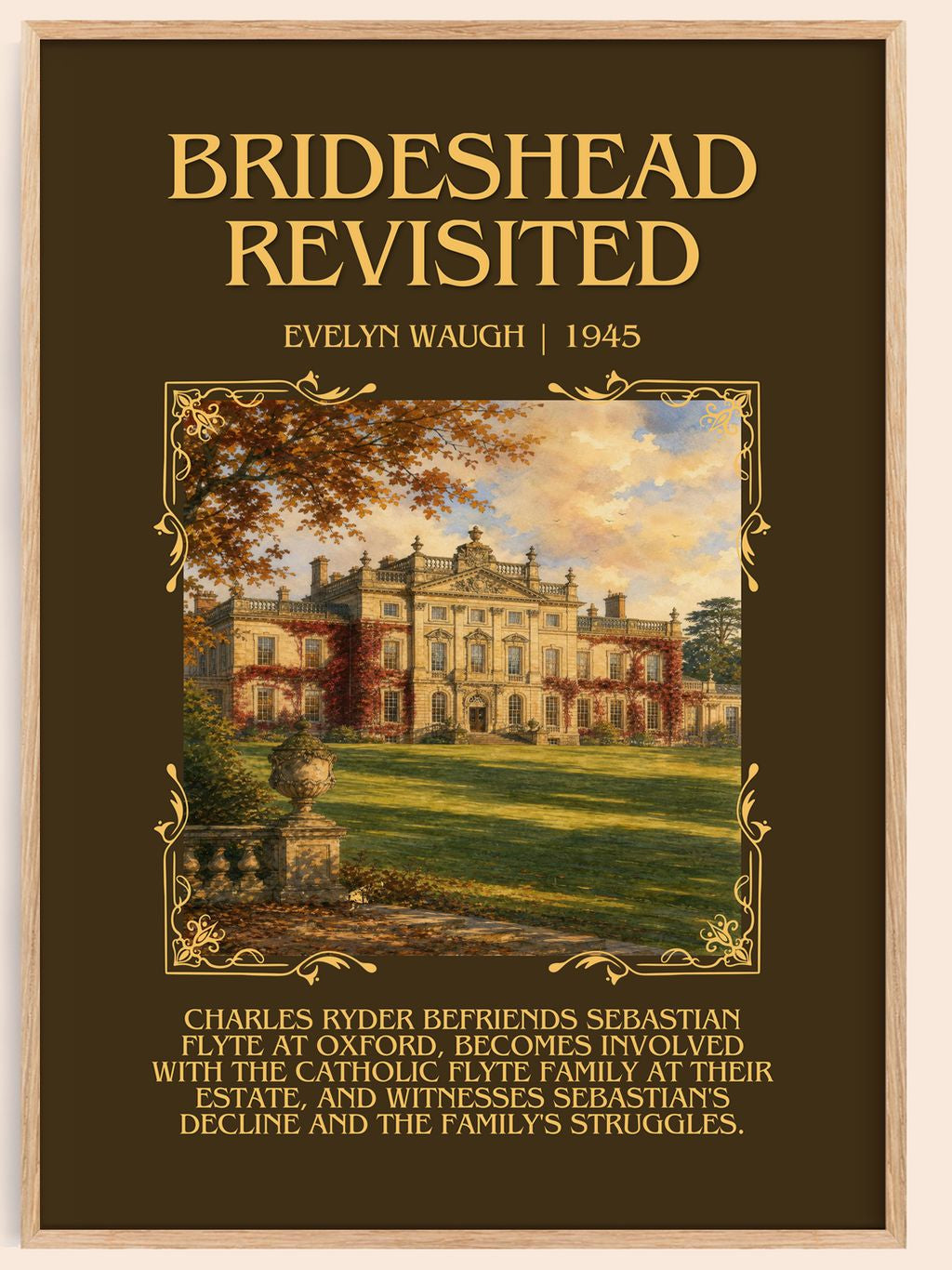 Brideshead Revisited Minimalist Book Poster by Evelyn Waugh – book poster
