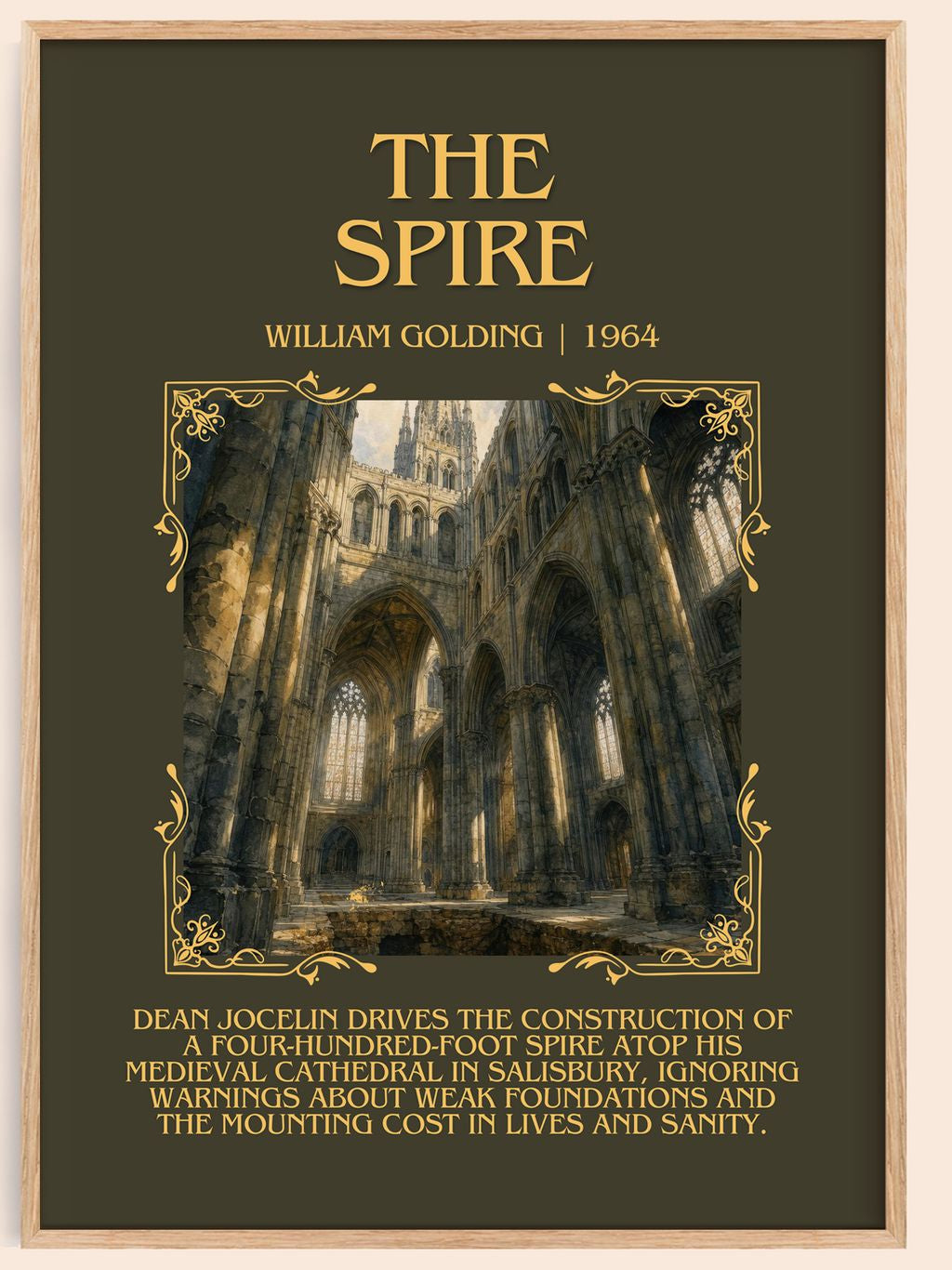 The Spire Minimalist Book Poster by William Golding – book poster