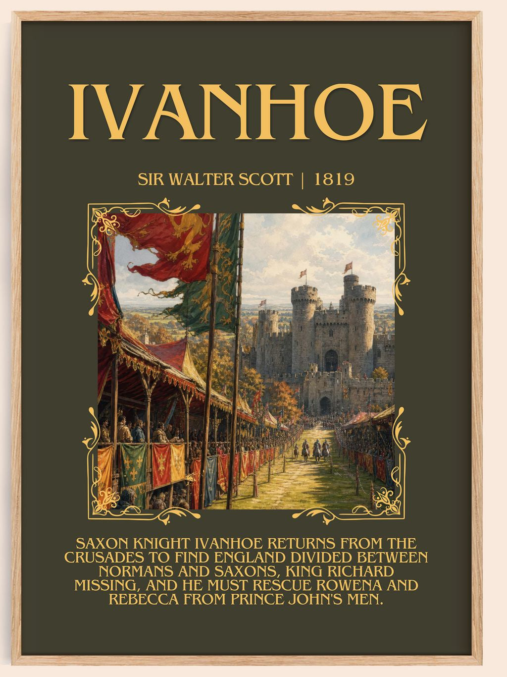 Ivanhoe Minimalist Book Poster by Sir Walter Scott – book poster