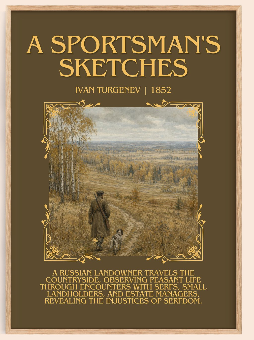 A Sportsman's Sketches Minimalist Book Poster by Ivan Turgenev – book poster