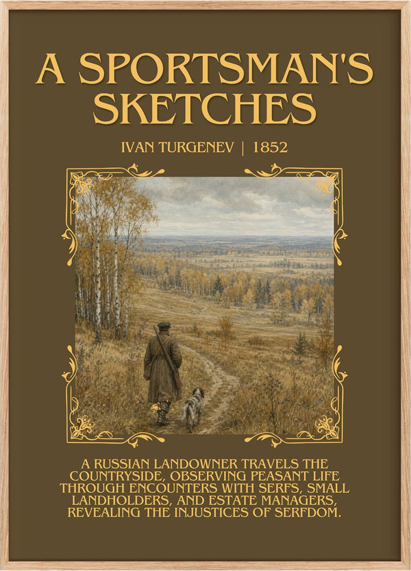 A Sportsman's Sketches Minimalist Book Poster by Ivan Turgenev