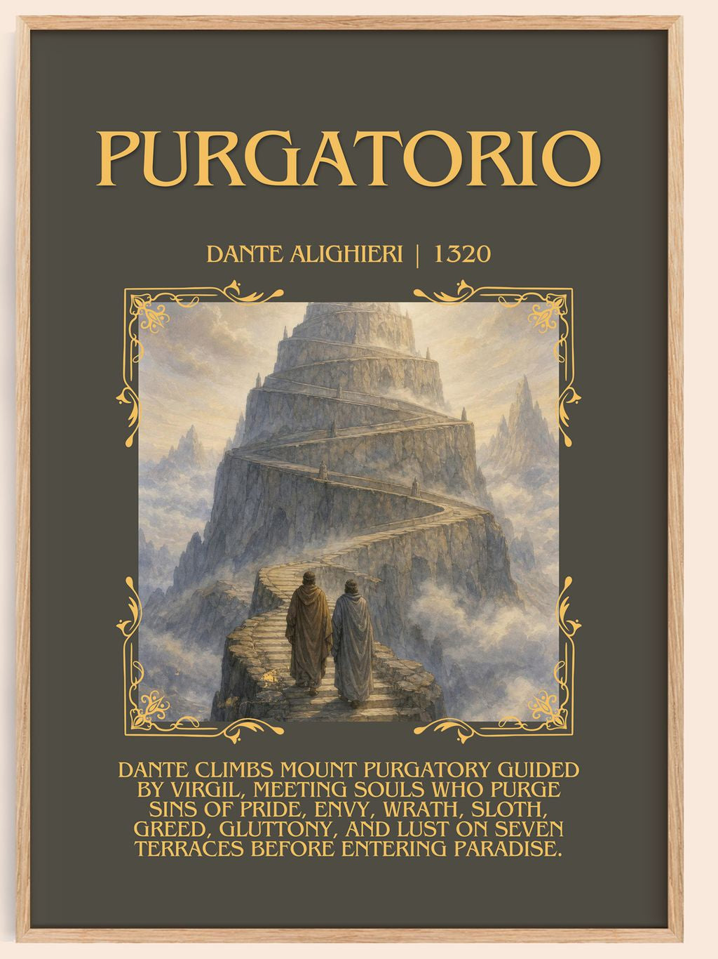 Purgatorio Minimalist Book Poster by Dante Alighieri – book poster
