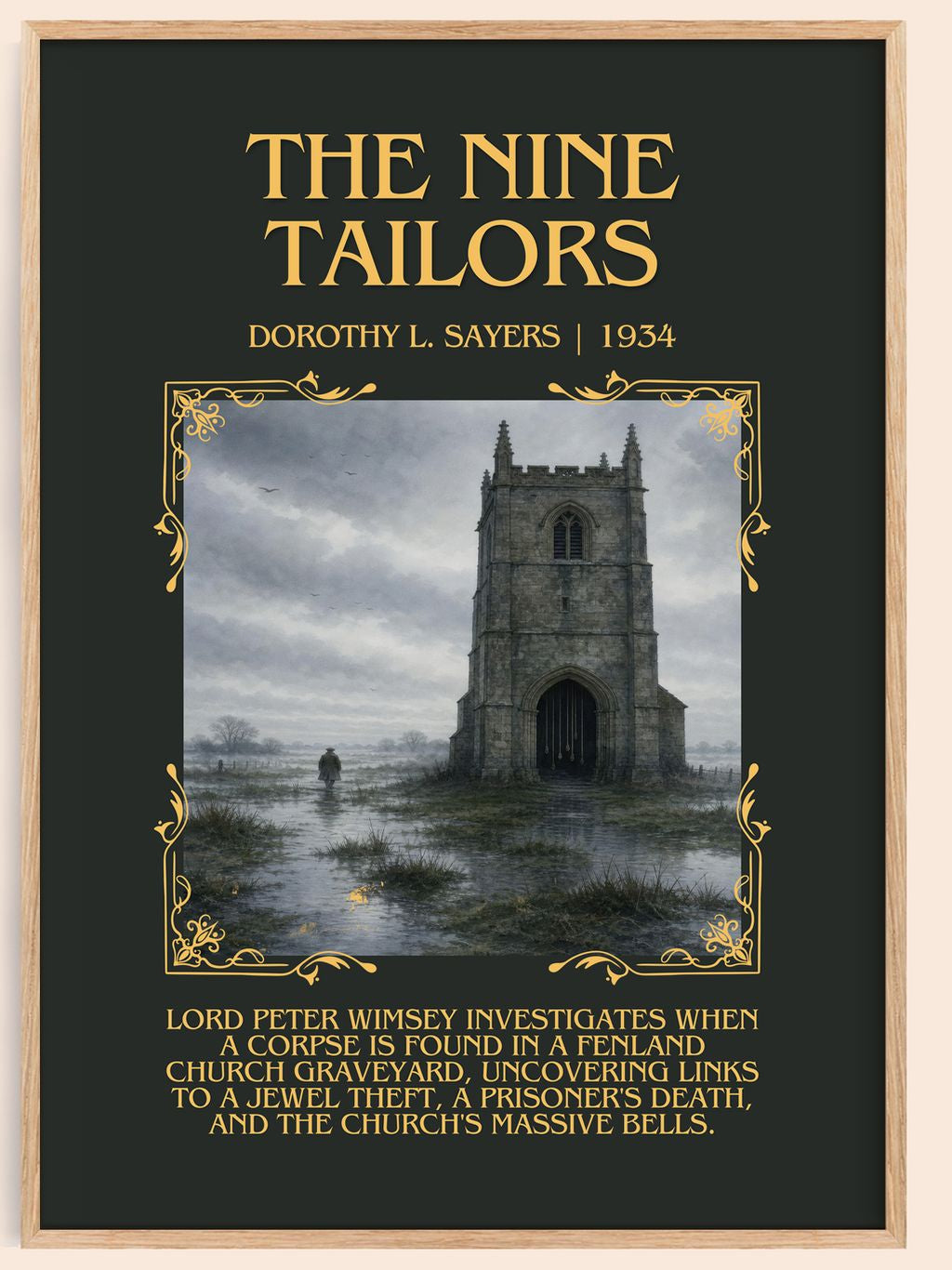The Nine Tailors Minimalist Book Poster by Dorothy L. Sayers – book poster
