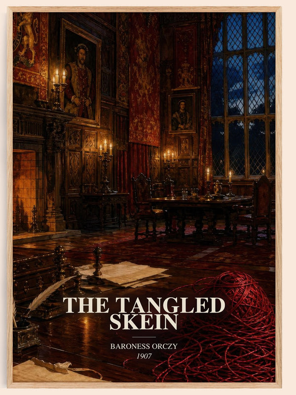 The Tangled Skein watercolour book poster by Baroness Orczy – framed literary art print