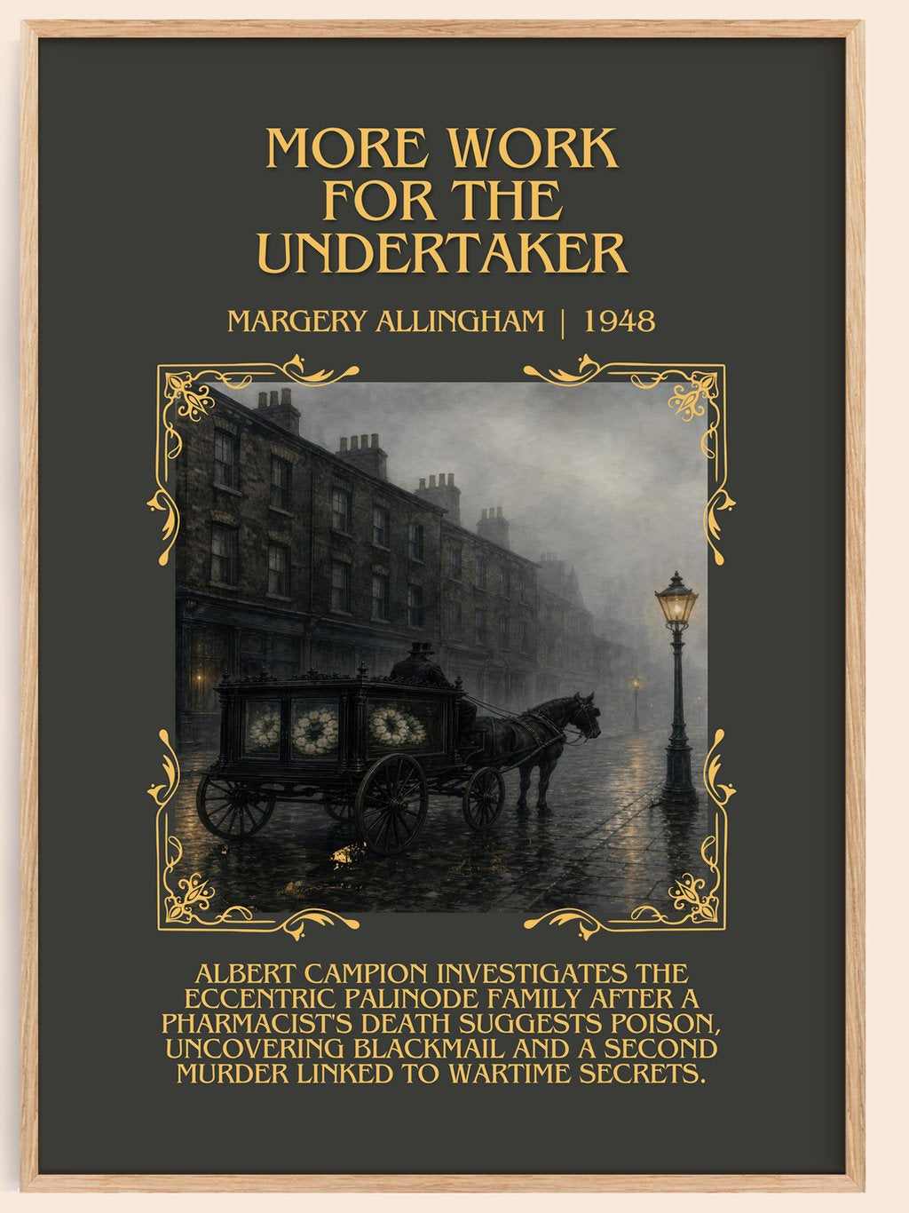 More Work for the Undertaker Minimalist Book Poster by M. Allingham – book poster